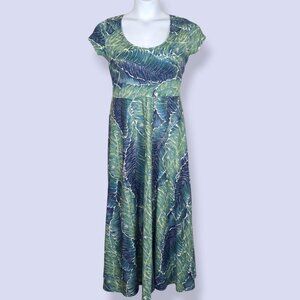 Chaps 100% Cotton Foliage Maxi Dress